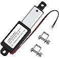 NORJIN 12V Mini Electric Linear Actuator 0.8" Stroke, 32N/7.2lbs, Speed 15mm/s, Linear Motion Actuators with Mounting Brackets, for Robotics, Cabinets, Home Automation