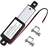 NORJIN 12V Mini Electric Linear Actuator 0.8" Stroke, 32N/7.2lbs, Speed 15mm/s, Linear Motion Actuators with Mounting Brackets, for Robotics, Cabinets, Home Automation