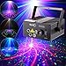 SUNY Laser RGB Lights Sound Activated Music Laser Projector 80 Combinations 5 Lens Gobos Laser Lights Blue LED Remote Control Stage Lighting Red Green Blue DJ Light Live Show Party Dance Home Holiday