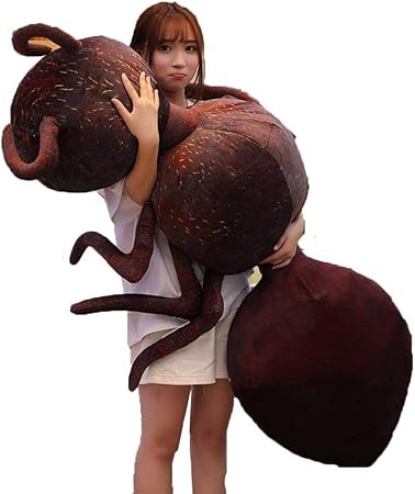 Amazon 巨大アリ ぬいぐるみ リアル 蟻 抱き枕 おもちゃ 黒 45 150cm びっくり 子供 アニマル 動物 ふわふわ 添い寝枕 インテリア 虫クッション お誕生日 スタジオ写真 撮影小道具 ペットおもちゃ 特大 ぬいぐるみ おもちゃ