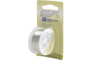 Artistic Wire, 30 Gauge Tarnish Resistant Tinned Copper Craft Wire, Silver Color, 30 yd