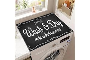 BRILLISTAR Washer and Dryer Covers for the Top,Non-slip Dryer Top Protector Mat,23.6" x 19.7" Dust-proof Washing Machine Cover, Washer Dryer Top Covers for Laundry Room Kitchen (Black2, 23.6" x 19.7")