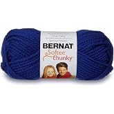 Bernat Softee Chunky Yarn, 3.5 Oz, Gauge 6 Super Bulky, Royal Blue