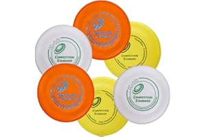 Hyperflite K-10 Competition Standard Dog Disc (6 Pack) - Assorted Floating Frisbee for Dogs - Large Canine Plastic Discs for Ultra-Long Flights - Flying Disc Toy for Secure Gripping - 8.75”