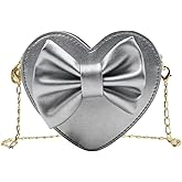 ZGMYC Cute Heart-shaped Crossbody Purse Bowknot Shoulder Bag Satchel for Little Girls Toddlers