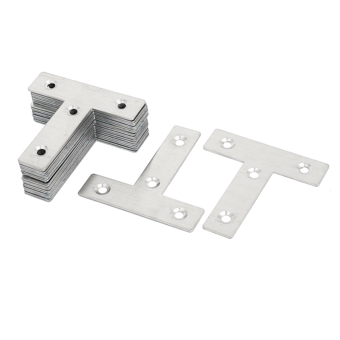 Sourcingmap 60mmx60mm T Shaped Metal Flat Repair Plates Brackets Silver Tone 20pcs