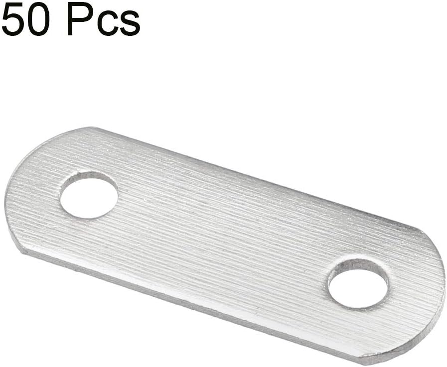 Sourcingmap Repair Plate, 23mmx8mm, Flat Fixing Mending Corner Brace Bracket Connector, Pack of 50, Silver, 23mm x 8mm - Image 3