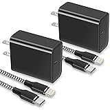 Fast Charger iPhone,20W USB C Charger Power Wall Charger Plug with MFi Certified 6FT Nylon Braided Charging Cable for iPhone 