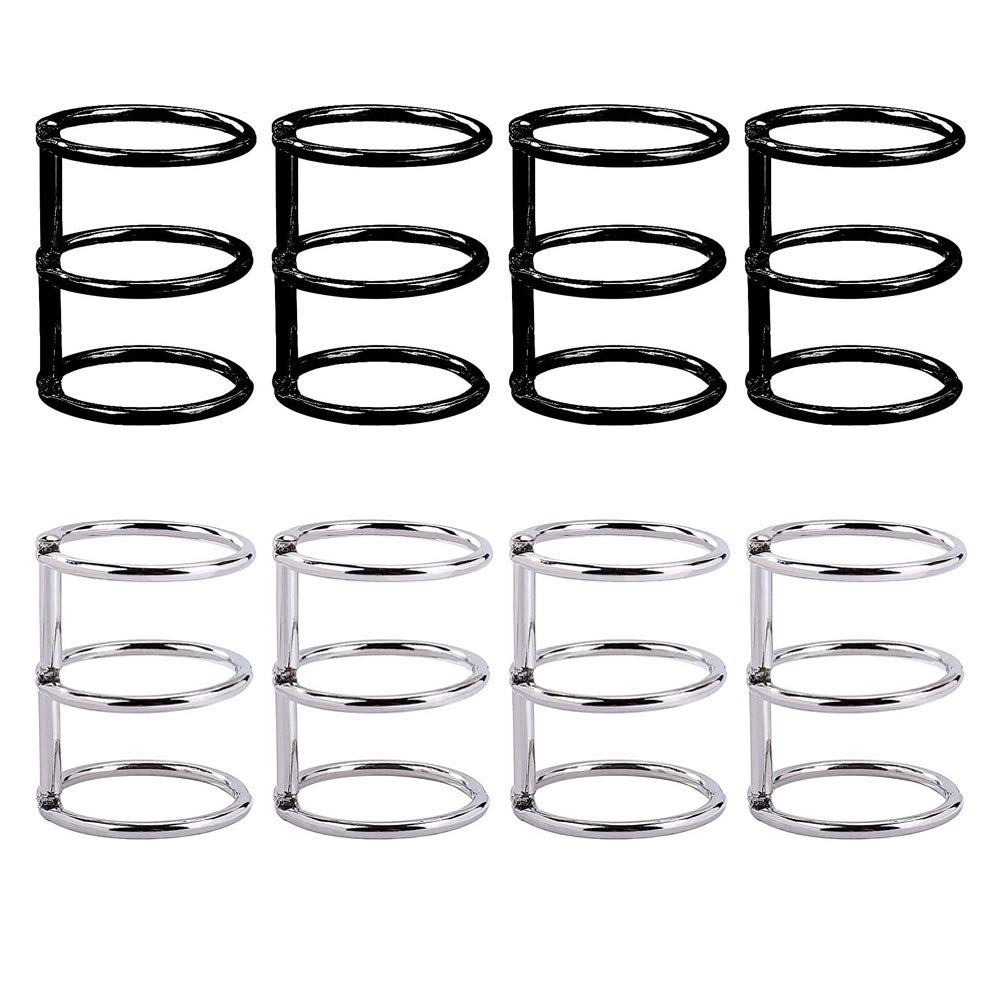 Metal 3 Holes Ring Leaf Binders, 8 Pieces Loose Leaf Rings, Metal Book Loose Leaf Binder for Paper Sorting, Notebooks, Photo Album DIY, Books (Black and Silver)