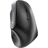 Cherry MW4500 Wireless Vertical Ergonomic Optical Mouse, up to 1200 DPI, 6 Buttons and Scroll Wheel for Laptop, PC, Desktop or Mac. Right Handed.