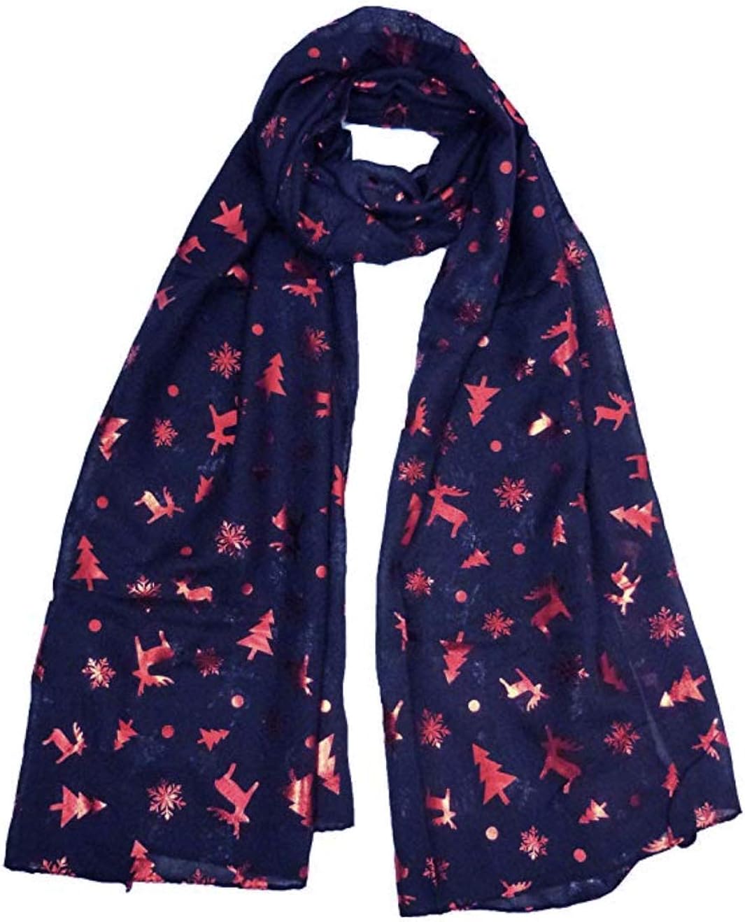 Claudia & Jason® Christmas Snowflakes scarf glitter foil sparkle scarf