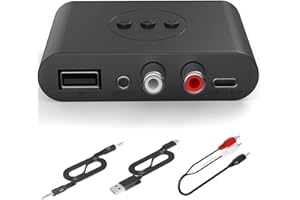 DUOYUTING Bluetooth 5.2 Audio Adapter for Music Streaming Sound System, Wireless Audio Receiver, Supports USB Flash Disk, for Smartphone Tablet Car Speaker Wireless Headset etc.