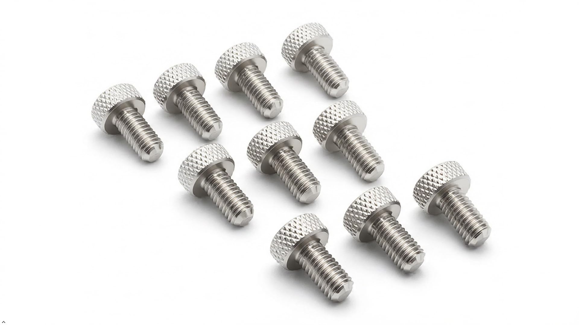 PrecisionGeek® M3 Stainless Steel 303 Knurled Thumb Screws, CNC Machined Corrosion Resistant Fasteners for Engineering, Metalwork, Enclosures and Laboratory Equipment (Flat - 10mm - 10 Pack)
