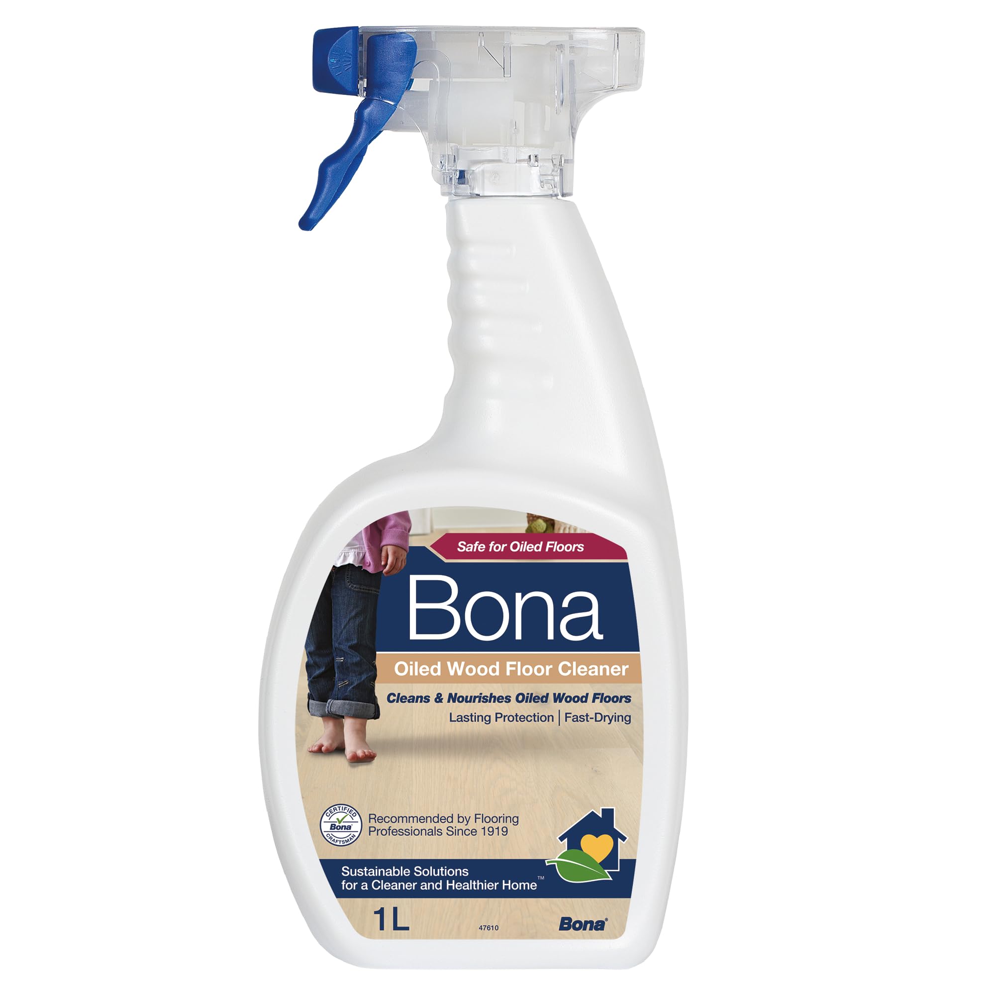 Bona Oiled Wood Floor Cleaner Liquid, Wooden Floor Cleaner, for Oiled Wood Floors, 1 Litre Spray Bottle