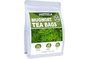 Jarteela - Mugwort Tea Bag, 2g x 50 Count - Pure Mugwort Herb - Natural Herbal Tea Bags for Digestion - Non-GMO - Caffeine-free Tea