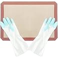 DUEBEL Non-Stick Silicone Baking Mat Set with PVC Gloves, Isomalt Tools, Pastry Isomalt Mat for Baker Confectioner- Mat 16.5”x 12” & Gloves 11.4”x 3.7”