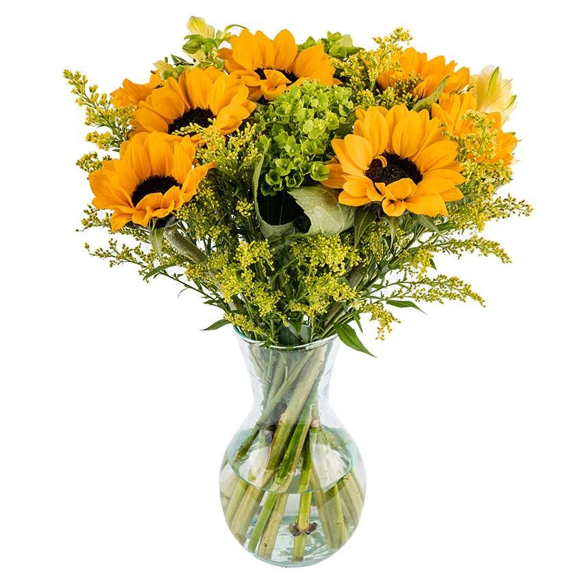 Delivery By Thursday, February 16th, Arabella Bouquets Fresh Cut Sunny Day Yellow Flowers with