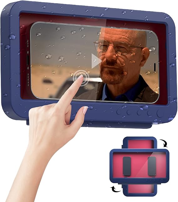 Creahaus Upgraded Rotatable Shower Phone Holder, Waterproof Phone