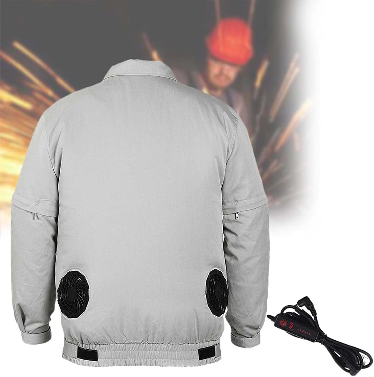 Summer AirConditioned Clothing, Men's Cooling Fan Jacket With two Fans