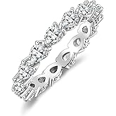 SHINYSO Wedding Bands for Women Cubic Zirconia Ring CZ Stackable Rings Eternity Engagement Rings for Women Size 4-10