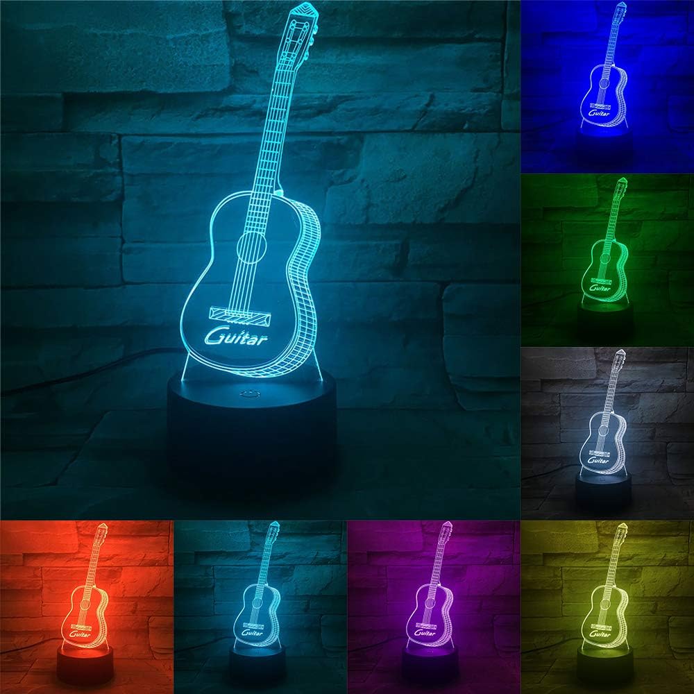 RUMOCOVO® Music Cool Guitar Bass 3D LED Lamp Night Light for Musicians Home Decoration Student Birthday Gift