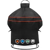 EZ-DONGTENG Heavy-Duty 600D BBQ Grill Cover fit for Kamado Joe Joe Jr 13.5-inch Portable Ceramic Charcoal Grill and Other Egg Ceramic Grill with Similar Sizes, 22" Dia x 30" H