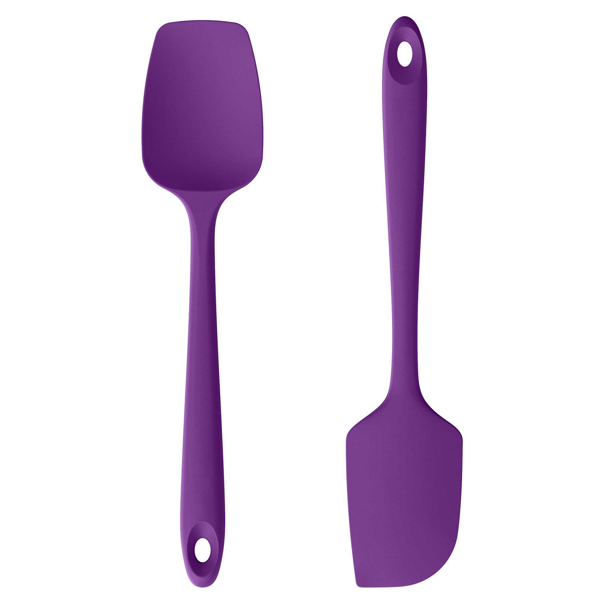U-Taste Silicone Spatula Set of 2: 315℃ Heat Resistant Flexible Seamless Rubber Spoon Spatula, Baking Cooking Kitchen Utensil with Nylon Core for Nonstick Cookware Mixing Stirring Scraping (Purple)