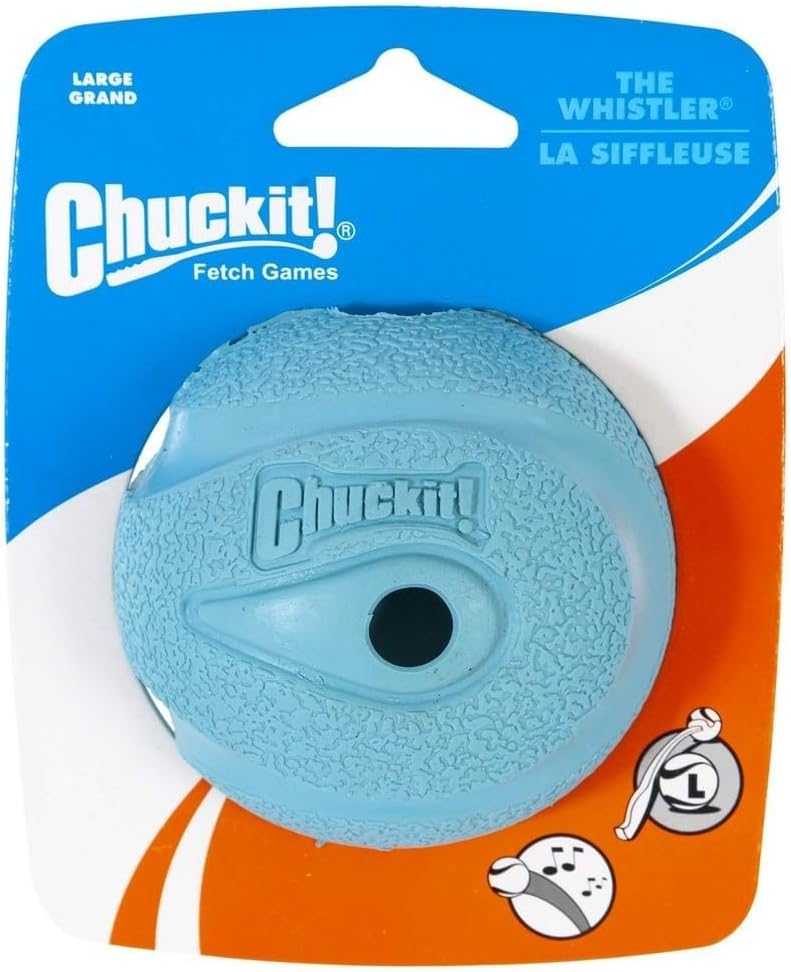 Chuckit! The Whistler Ball – Large 7.3 cm Rubber Dog Toy with Whistle