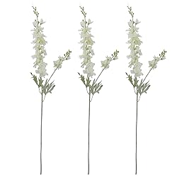 MINYULUA 6pcs Artificial Delphinium Flowers White