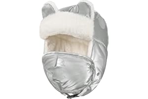 Sukeen Kids Trapper Hat for Girls Boy Windproof Kids Warm Hat Fur-Lined Earflap Hat with Mask for Cold Snow Weather