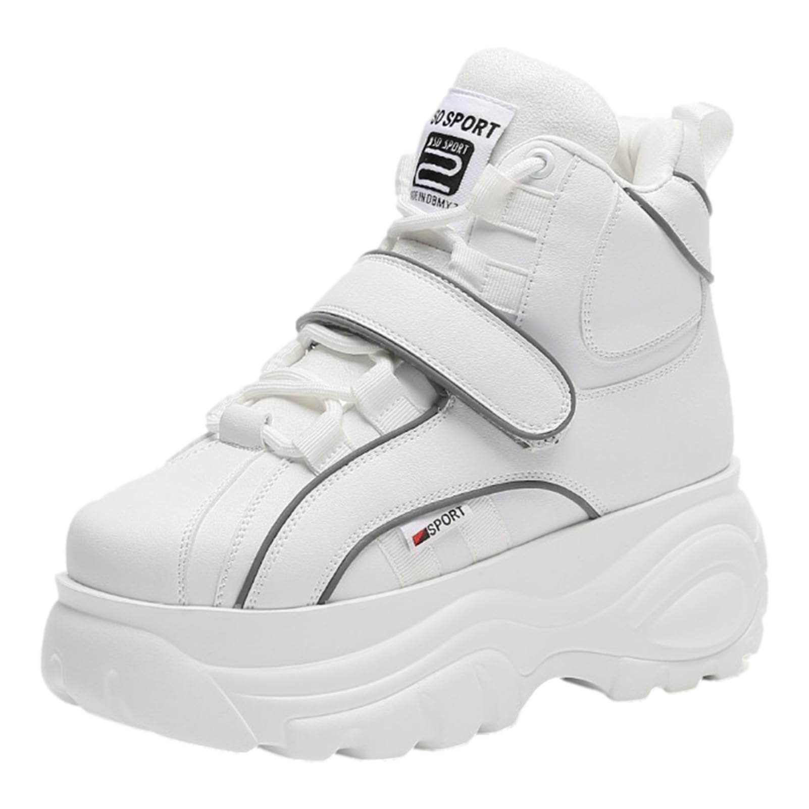 High Top Nokwol Scared White Chunky High Top White High Platform