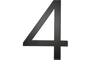 Adoorn 4 Inch Mailbox Numbers - Number 4, Black Color, Each Sold Individually, Premium Metal Self Stick Address Numbers, Weatherproof Mailbox Numbers for Outside