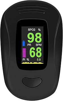 Finger-Clip Oximeter - Fast Accurately Read Figures Blood Oxygen Saturation Monitor Black, Widely Application Portable Easy Operation with LED Display, Auto Sleep Low Consumption Oximeters