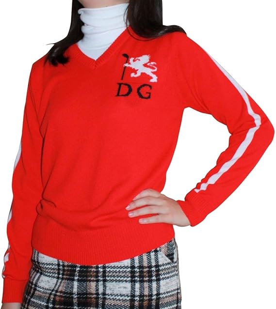 Amazon 7584 Red 3l Vネックニット レッド 大きいサイズ 2xl ニット 長袖 デルソル ゴルフ ゴルフウェア レディース レディース 通販