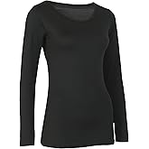 Heat Logic Women’s Thermal Long Sleeve - Warm Fleece-Lined Base Layer for Cold Weather, Black