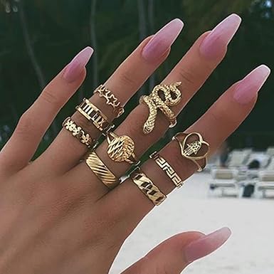 gold knuckle ring set