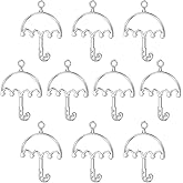 PATIKIL Alloy Open Back Bezel Pendants Umbrella Shaped Hollow Resin Pendant Frame for DIY Crafts Earrings Necklace Bracelet Making