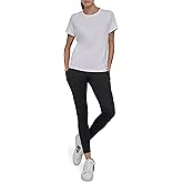 DKNY womens Rhinestone Stripe Logo Short Sleeve T-shirt