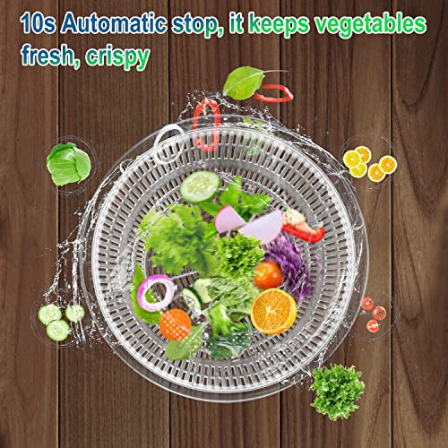 Electric Salad Spinner, WeluvFit Lettuce Spinner with USB Rechargeable and 4 Qt Large Capacity