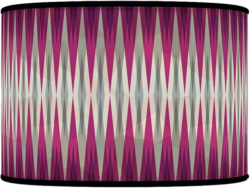 30cm Spikes Purple Grey Retro Geometric Handmade Giclee Style Printed Fabric Lamp Drum Lampshade Floor or Ceiling Pendant Light Shade 304