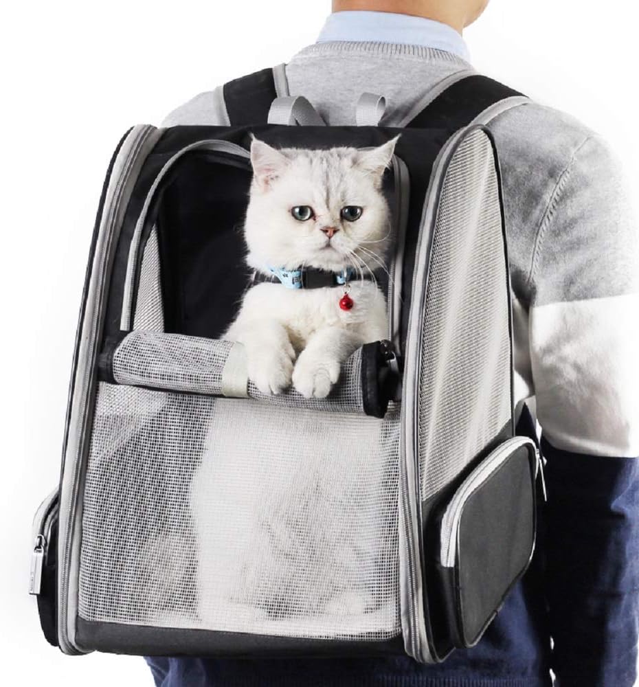 Texsens Innovative Traveler Bubble Backpack Pet Carriers for Cats and Dogs (Grey) : Pet Supplies
