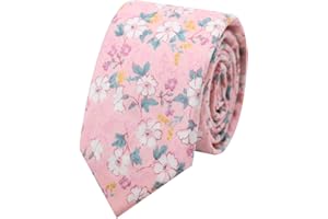 Luckyvestir Boys Floral Tie, Kids Cotton Ties 8 10 12 Years, Self-Tie Necktie for Wedding Graduation Uniform School Shirt