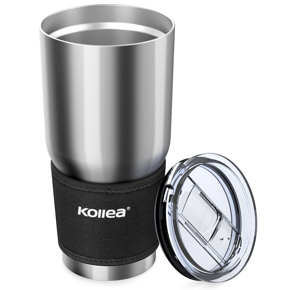 Kollea Insulated Stainless Steel Tumbler with Leak Proof Lid and Neoprene Sleeve, 30 oz
