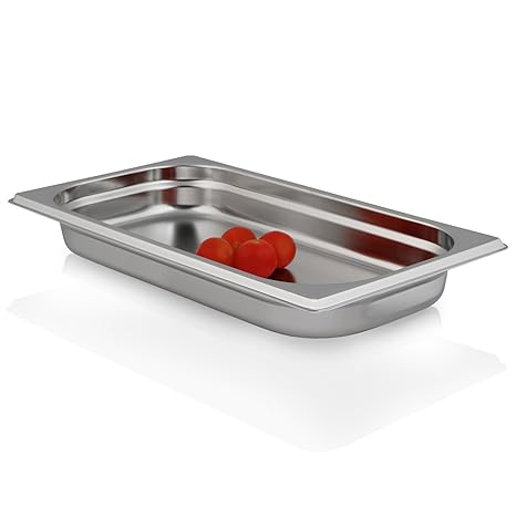 Greyfish GN-Behälter :: ungelocht :: für Gaggenau/Miele/Siemens Dampfgarer (Edelstahl/Spülmaschine geeignet, Gastronorm 1/3, 