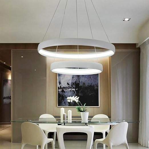 led luces colgantes moderno elegante 2 anillo redondo diseno lampara de techo lampara colgante para cuarto sala cocina isla comedor estudiar oficina