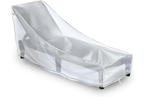 IndigoTempest9 Patio Chaise Lounge Covers, PVC Patio Furniture Covers, Pool Lounge Chair Cover , 1 Pack (Frosted, 76L x 32W x 32H inches)