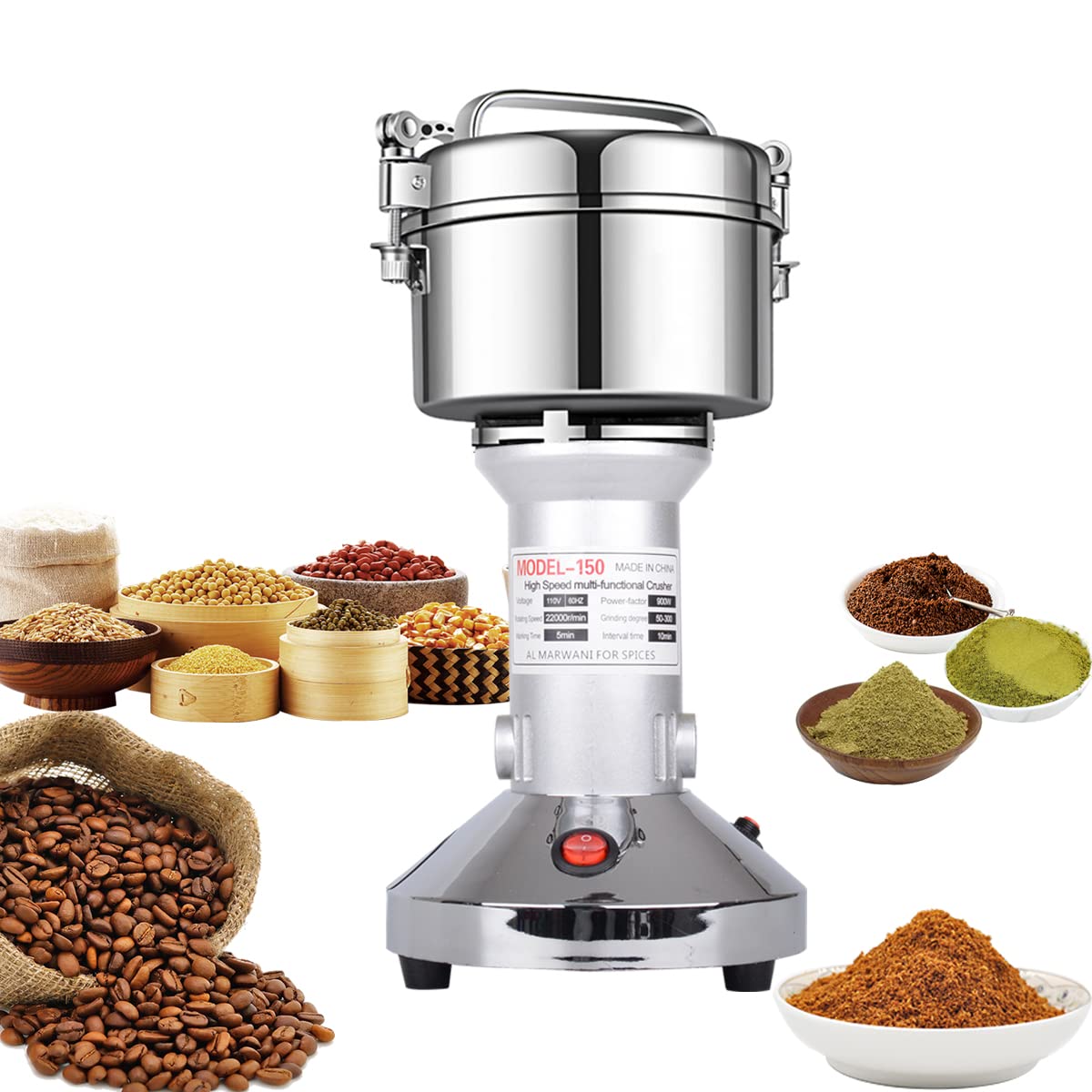 Grain Mill 150g High Speed Food Electric Stainless