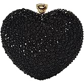 Cute Heart Shape Clutch Purse Mini Love Heart Rhinestone Wedding Handbag Party Women Purse