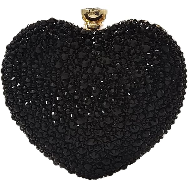 UMREN Cute Heart Shaped Clutch Sparkly Rhinestone Evening Bag Mini