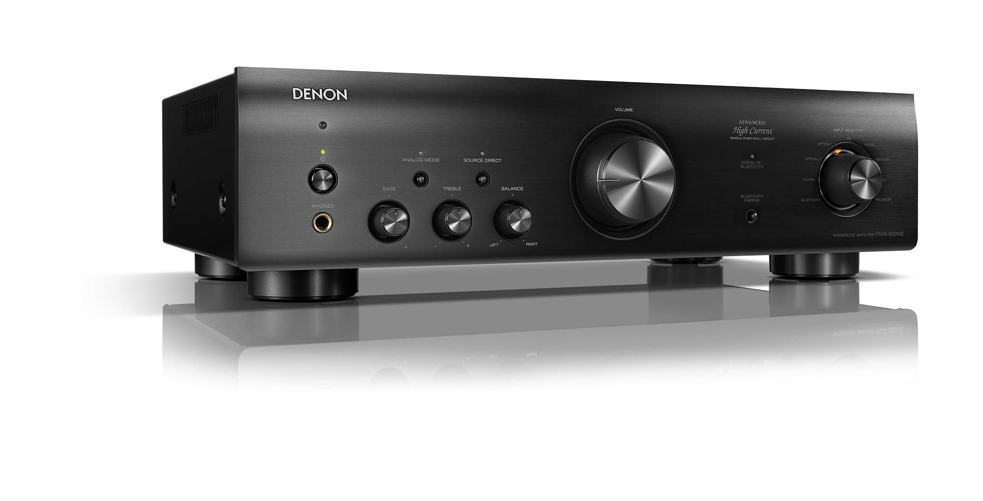 Denon PMA-600NE Stereo Integrated Amplifier | Bluetooth Connectivity | 70W x 2 Channels | Built-in DAC and Phono Pre-Amp | Analog Mode | Advanced Ultra High Current Power (Renewed)